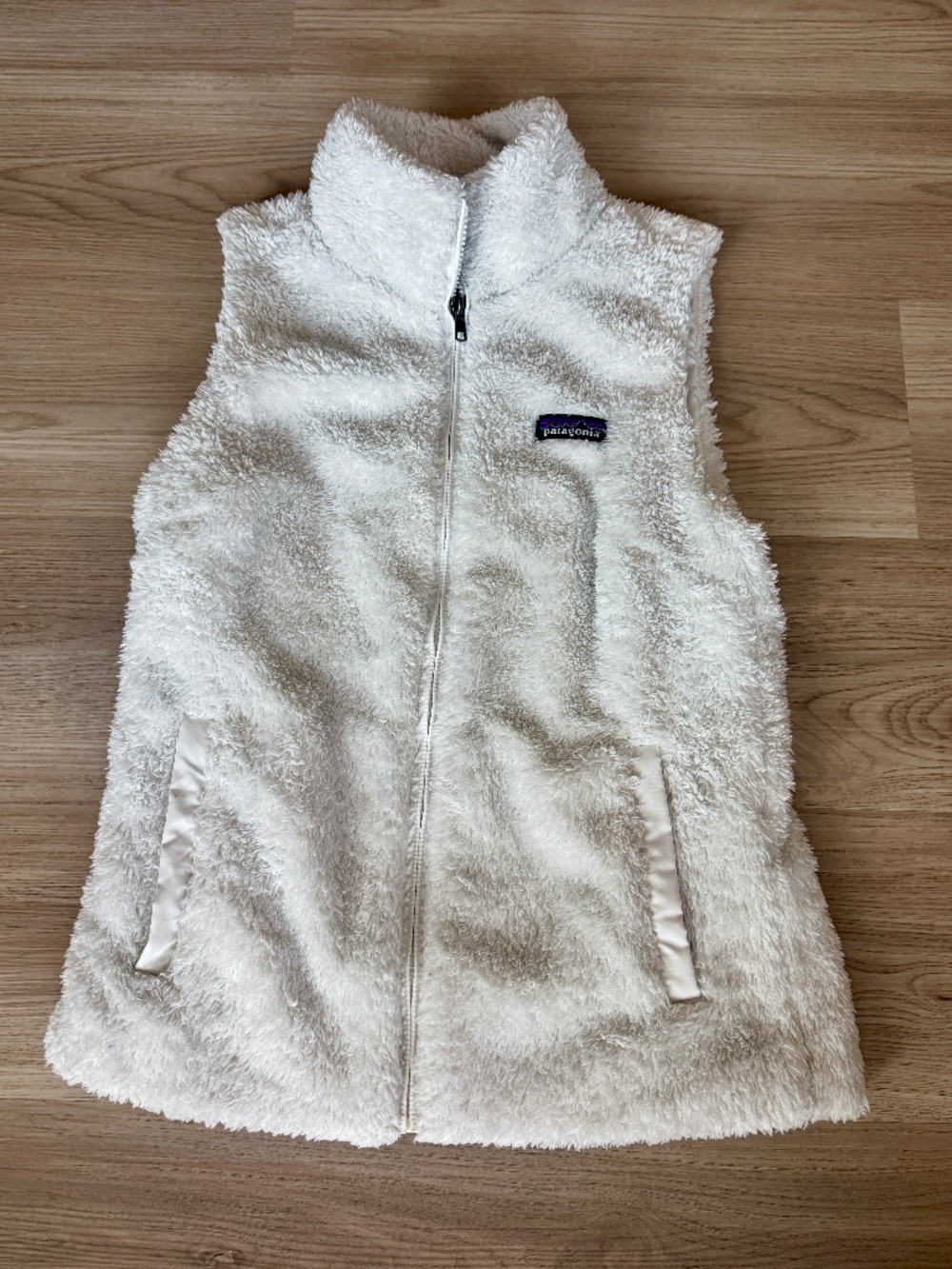 Patagonia Los Gatos Fleece Vest Birch White Cream Sherpa Full Zip Women's Size M